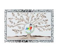 Quadro Giubileo 2025 albero della vita legno bianco 10x14 cm Valenti
