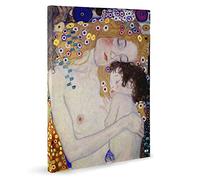 Quadro - Gustav Klimt, Le Tre Età della Donna - Stampa su Tela - Riproduzione Artigianale Digitalizzata - Pronto da Appendere, 90x130 cm