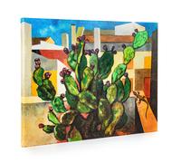 Quadro Guttuso Fichi d'India Stampa su TELA Cotone Vernice Pennellate