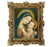 Quadro Icona Il Madre Da Guten Consiglio Immagine Sacra Cornice Barocca 45x38 CM
