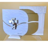 Quadro icona vetro GESU placca argento laminato MADE IN ITALY 0A29