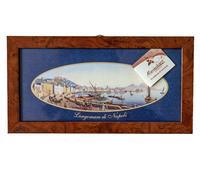 Quadro In Legno Da Parete Con Gancio, Lungomare Di Napoli, 10x21 cm, Legno