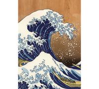 Quadro in legno Wood Art hokusai 47x67 cm Multicolor