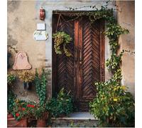 Quadro in vetro soggetto Porta di legno 20 x 20 cm