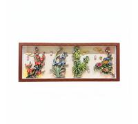Quadro Inciso con Bambù e Fiori Effetto Tridimensionale Quadro 3D Floreale