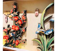Quadro Inciso con Bambù e Fiori Effetto Tridimensionale Quadro 3D Floreale