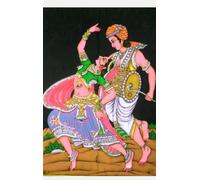 Quadro indiano Mandala Rajsthan danza con cornice in formato 30x40 arazzo art...