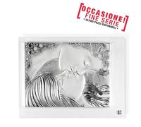 Quadro innamorati in argento Piccolo 15,5x12,5 cm immagine in Foglia di Argento può essere appeso o appoggiato argento