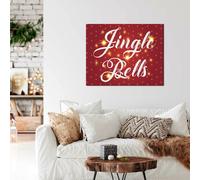 Quadro Jingle Bells Quadro natalizio per arredo soggiorno Quadro da appendere