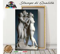 QUADRO le tre Grazie Scultura Antonio Canova STAMPA TELA CANVAS QUALITY MARMO