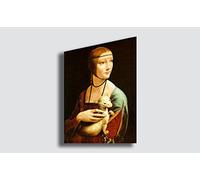 Quadro LEONARDO DA VINCI Dama con l'ermellino - RIPRODUZIONE STAMPA SU TELA Quadri Moderni Moderno Arte Astratto Cucina Soggiorno Camera da letto printerland.it (30x40 cm)