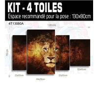 Quadro Leone Fuoco Fiamme - Stampa Tessuto 60 Modelli Stampa LIO-01