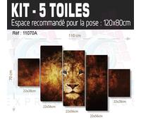 Quadro Leone Fuoco Fiamme - Stampa Tessuto 60 Modelli Stampa LIO-01