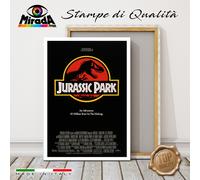 QUADRO LOCANDINA JURASSIC PARK MOVIE 1993 DINOSAURI STAMPA TELA CANVAS