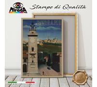 QUADRO locandina vintage BERGAMO città arte Italia turismo STAMPA TELA CANVAS