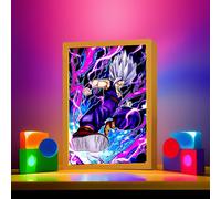 Quadro Luminoso Fan Dragon Ball Z Goku Vegeta Wall Art Poster Lampada LED 23x17