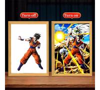 Quadro Luminoso Fan Dragon Ball Z Goku Vegeta Wall Art Poster Lampada LED 23x17