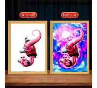 Quadro Luminoso Fan Dragon Ball Z Goku Vegeta Wall Art Poster Lampada LED 23x17