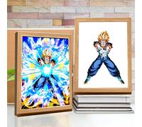 Quadro Luminoso Fan Dragon Ball Z Goku Vegeta Wall Art Poster Lampada LED 23x17