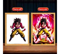 Quadro Luminoso Fan Dragon Ball Z Goku Vegeta Wall Art Poster Lampada LED 23x17
