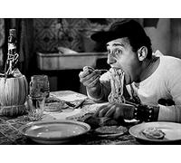 Quadro Mangiaspaghetti cod. 02 Alberto Sordi cm 70x100 Stampa su Tela Canvas intelaiato Pronto da Appendere Il Negozio di Alex