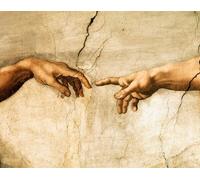 Quadro MICHELANGELO BUONARROTI La Creazione Adamo Stampa su Mdf o Tela Swarovski