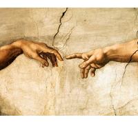 Quadro MICHELANGELO BUONARROTI La Creazione Adamo Stampa su Mdf o Tela Swarovski