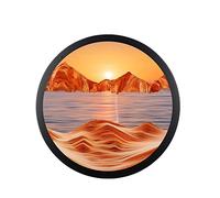 Quadro mobile con sabbia artistica, Decorazione da parete con sabbia, pittura su sabbia rotante a 360 gradi, diametro 17,4 pollici, cornice in legno massello di vetro