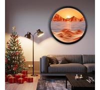 Quadro mobile con sabbia artistica, Dipinto di sabbia fluente, arte murale, 17,3 pollici, paesaggio di sabbia rotante multicolore(N)