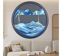 Quadro mobile con sabbia artistica, Dipinto di sabbia fluente, arte murale, 17,3 pollici, paesaggio di sabbia rotante multicolore(J)