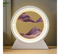 Quadro mobile con sabbia artistica, Lampada da tavolo con pittura di sabbia in movimento, 10 pollici, multicolore(Purple,White Frame)
