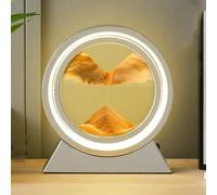 Quadro mobile con sabbia artistica, Lampada da tavolo con pittura di sabbia in movimento, 10 pollici, multicolore(Yellow,Silver Frame)