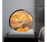 Quadro mobile con sabbia artistica, Sabbia mobile rotonda in vetro e cornice in legno massello da 7,5 pollici, cornice bianca e nera(White frame)