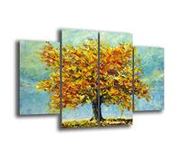 Quadro Moderno 4 pezzi ALBERO della VITA 120x70 cm Quadri moderni da Parete grande Stampa su tela Canvas Decorazione Murale muro Soggiorno Arredo Camera da letto Cucina Salone (2)