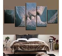 Quadro Moderno 5 Pezzi Bacio Quadro su Tela Canvas Quadri Moderni per Soggiorno Camera da Letto Cucina Decorazione da Parete, 200x100cm Senza Telaio