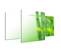 QUADRO MODERNO BAMBOO MARE 3 PEZZI TRITTICO DA PARETE GRANDE NATURA PAESAGGI ART