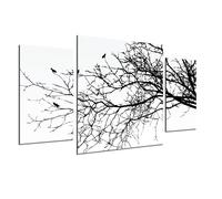 QUADRO MODERNO BAMBOO MARE 3 PEZZI TRITTICO DA PARETE GRANDE NATURA PAESAGGI ART