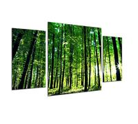 QUADRO MODERNO BAMBOO MARE 3 PEZZI TRITTICO DA PARETE GRANDE NATURA PAESAGGI ART