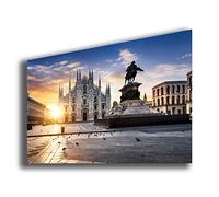 Quadro Moderno Città - Quadri Moderni 70x100 cm Stampa su Tela Arredamento Arredo Arte Design Soggiorno Camera da Letto Cucina New York Londra Roma Firenze Milano Napoli Parigi (Milano Duono)
