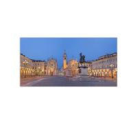 Quadro Moderno città TORINO Quadri moderni da Parete XXL grande 140x70cm Stampa su tela Canvas Decorazione Murale muro Soggiorno Arredo Camera da letto (PIAZZA SAN CARLO)