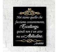 Quadro Moderno con Frase di Aristotele |Q999| Stampa su Tela Motivazionale