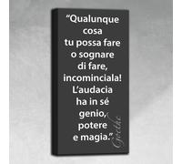 Quadro moderno con frase motivazionale Goethe |Q619| Stampa su tela decorativa