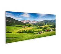 Quadro moderno Dolomiti alpi Montagna Val di Funes x Salotto Cucina Ufficio Casa Stampe su tela PRS-Pano-DE2