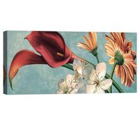 Quadro moderno fiori floreale Stampa su tela Canvas effetto dipinto