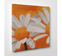 Quadro Moderno Fiori Margherite Stampa su Tela Canvas Vernice Pennellate