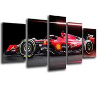Quadro moderno Fotografico Auto Formula 1, Ferrari SF-23 2023, Sainz, Leclerc, 165 x 62 cm, rif. 27434