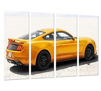 Quadro Moderno Fotografico Auto Sportiva, Ford Mustang V8 GT Giallo, 131 x 62 cm, Rif. 27248