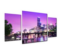 QUADRO MODERNO GRANDI CITTA DI NOTTE COLOSSEO TRITTICO 3 PEZZI ARREDO DECORATIVO