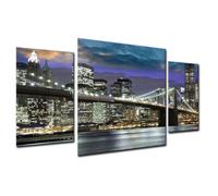 QUADRO MODERNO GRANDI CITTA DI NOTTE COLOSSEO TRITTICO 3 PEZZI ARREDO DECORATIVO