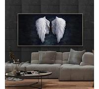 Quadro moderno in bianco e nero con ali d'angelo su tela, poster artistico da parete, stampe astratte, decorazione per soggiorno, ufficio, casa, 60 x 120 cm, senza cornice